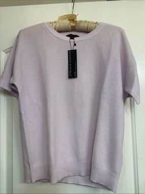 Banana Republic Light Lavender Short-Sleeve Crew Sweater